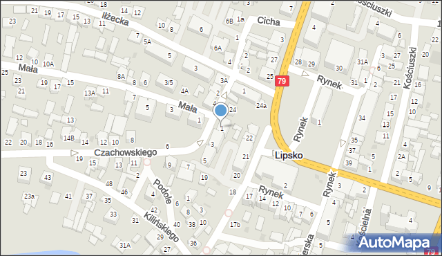 Lipsko, Czachowskiego Dionizego, płk., 1, mapa Lipsko