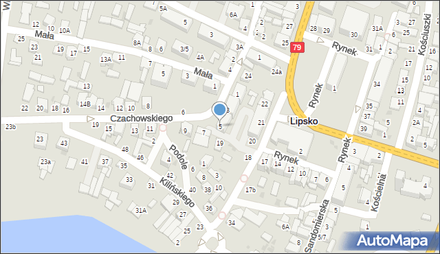 Lipsko, Czachowskiego Dionizego, płk., 5, mapa Lipsko