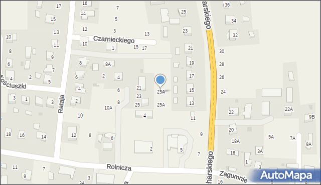 Lisia Góra, Czarnieckiego Stefana, hetm., 23A, mapa Lisia Góra