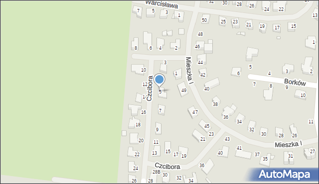 Łobez, Czcibora, 5, mapa Łobez