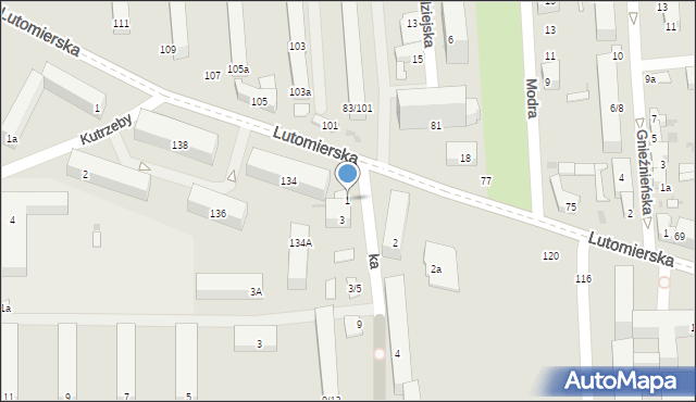 Łódź, Czarnkowska, 1, mapa Łodzi