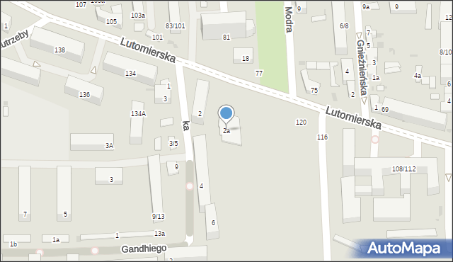 Łódź, Czarnkowska, 2a, mapa Łodzi