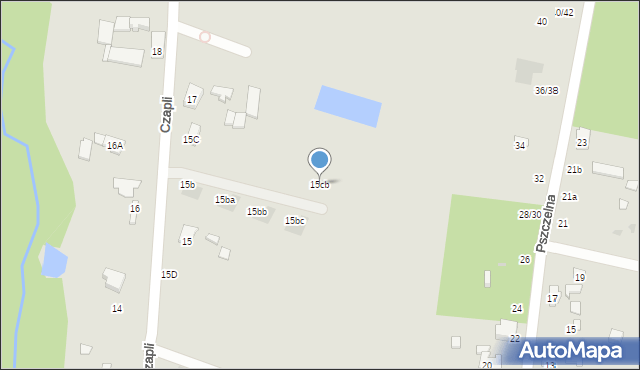 Łódź, Czapli, 15cb, mapa Łodzi