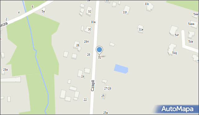 Łódź, Czapli, 31, mapa Łodzi