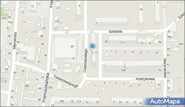 Łódź, Czarnieckiego Stefana, hetm., 1, mapa Łodzi