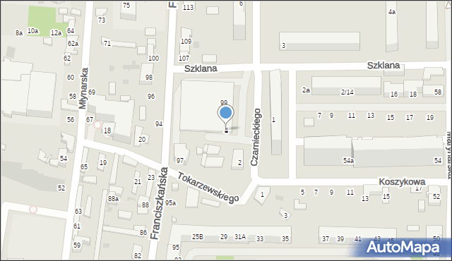 Łódź, Czarnieckiego Stefana, hetm., 4, mapa Łodzi