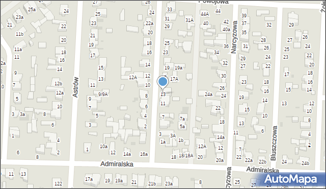 Łódź, Czysta, 13, mapa Łodzi