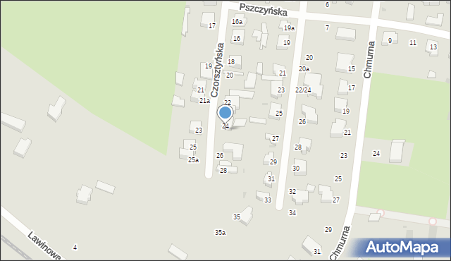 Łódź, Czorsztyńska, 24a, mapa Łodzi