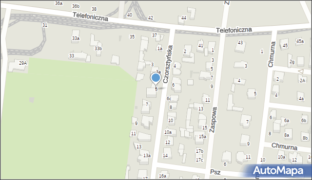 Łódź, Czorsztyńska, 5, mapa Łodzi