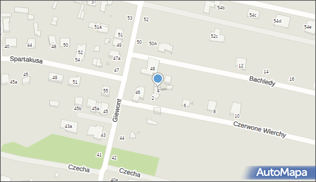 Łódź, Czerwone Wierchy, 4, mapa Łodzi