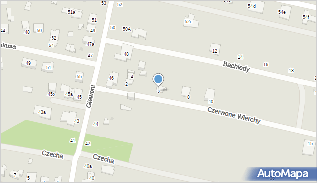 Łódź, Czerwone Wierchy, 6, mapa Łodzi