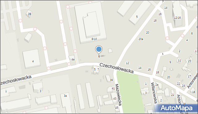 Łódź, Czechosłowacka, 6, mapa Łodzi