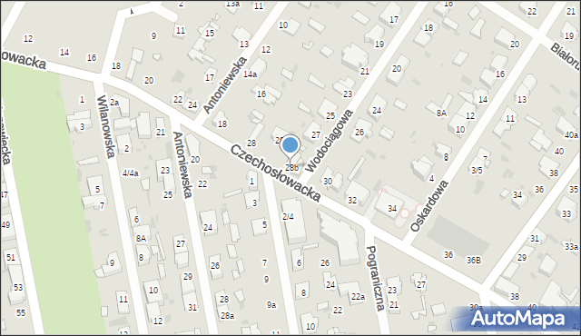 Łódź, Czechosłowacka, 28b, mapa Łodzi