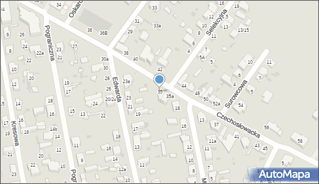 Łódź, Czechosłowacka, 35, mapa Łodzi