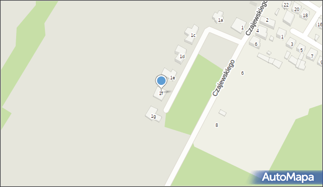 Łódź, Czajewskiego Wiktora, 1f, mapa Łodzi