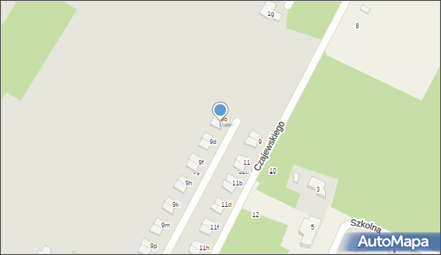 Łódź, Czajewskiego Wiktora, 9c, mapa Łodzi