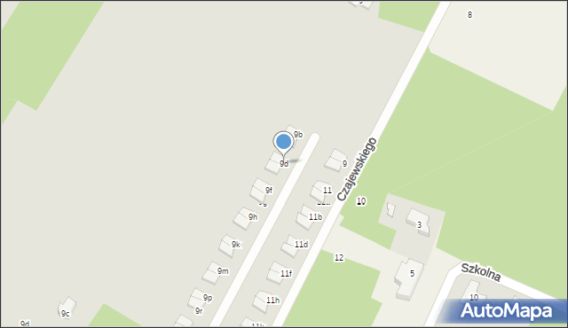 Łódź, Czajewskiego Wiktora, 9d, mapa Łodzi