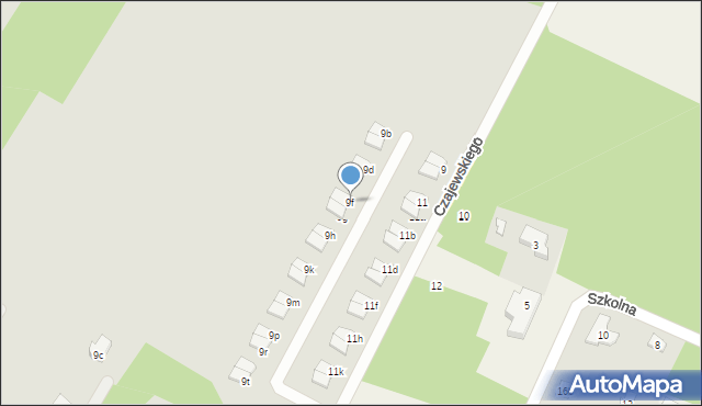Łódź, Czajewskiego Wiktora, 9f, mapa Łodzi
