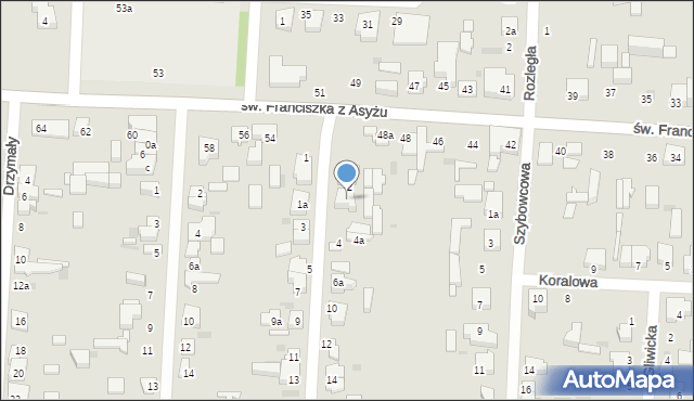 Łódź, Człuchowska, 2a, mapa Łodzi