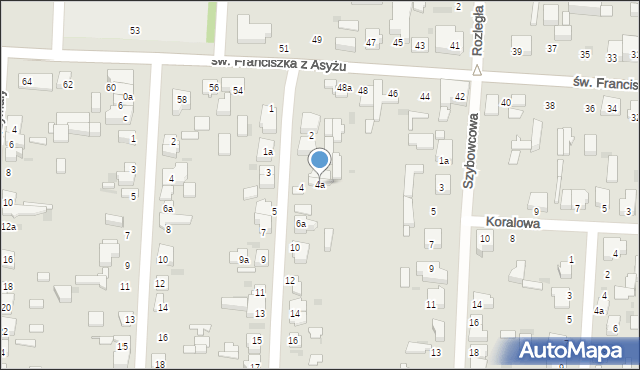 Łódź, Człuchowska, 4a, mapa Łodzi