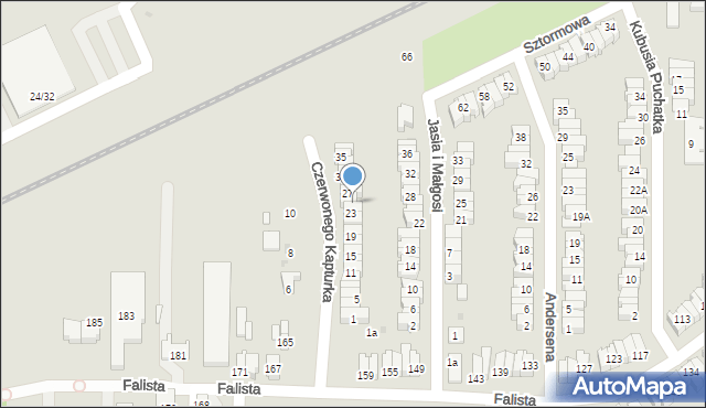 Łódź, Czerwonego Kapturka, 25, mapa Łodzi