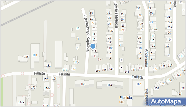 Łódź, Czerwonego Kapturka, 3, mapa Łodzi