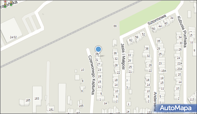 Łódź, Czerwonego Kapturka, 33, mapa Łodzi