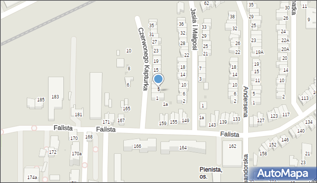 Łódź, Czerwonego Kapturka, 5, mapa Łodzi