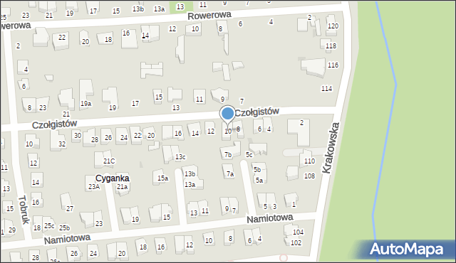 Łódź, Czołgistów, 10, mapa Łodzi