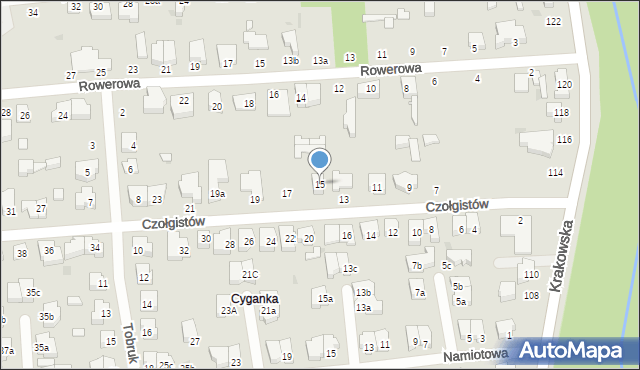 Łódź, Czołgistów, 15, mapa Łodzi