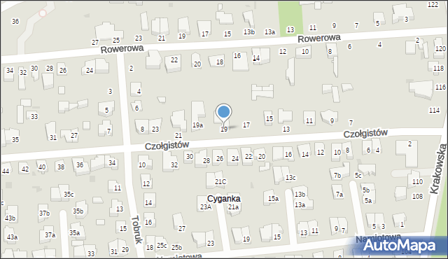 Łódź, Czołgistów, 19, mapa Łodzi