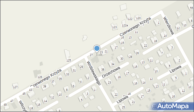 Łosice, Czerwonego Krzyża, 25, mapa Łosice