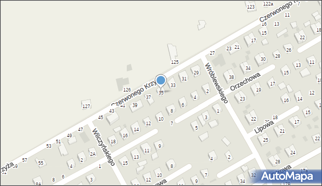 Łosice, Czerwonego Krzyża, 35, mapa Łosice