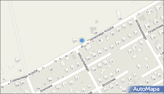 Łosice, Czerwonego Krzyża, 45, mapa Łosice