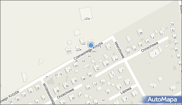 Łosice, Czerwonego Krzyża, 9, mapa Łosice