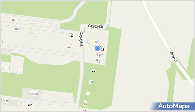 Łosie, Czyżyka, 26, mapa Łosie