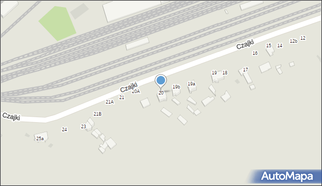Łowicz, Czajki, 20, mapa Łowicza