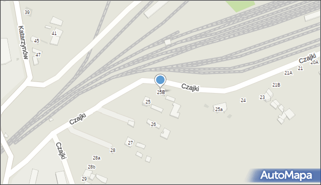 Łowicz, Czajki, 25B, mapa Łowicza