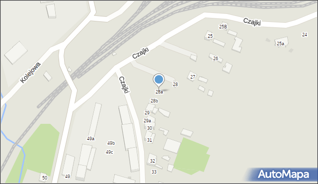 Łowicz, Czajki, 28a, mapa Łowicza