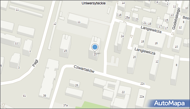 Lublin, Czwartaków, 13, mapa Lublina