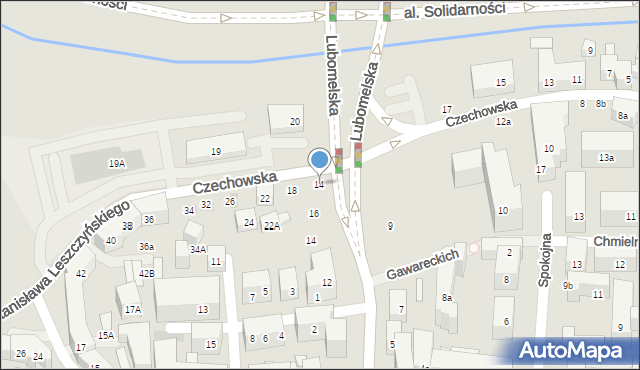 Lublin, Czechowska, 14, mapa Lublina