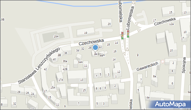 Lublin, Czechowska, 24A, mapa Lublina