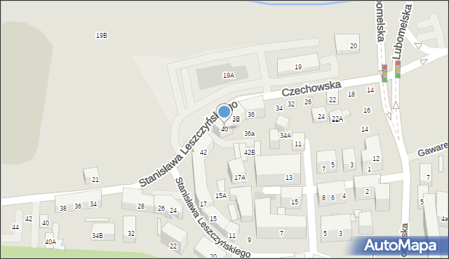 Lublin, Czechowska, 40, mapa Lublina