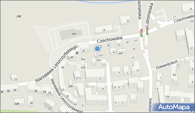 Lublin, Czechowska, 42c, mapa Lublina