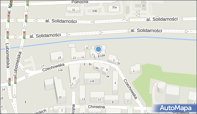 Lublin, Czechowska, 5, mapa Lublina