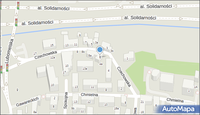 Lublin, Czechowska, 6, mapa Lublina