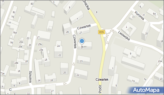 Lublin, Czwartek, 25, mapa Lublina