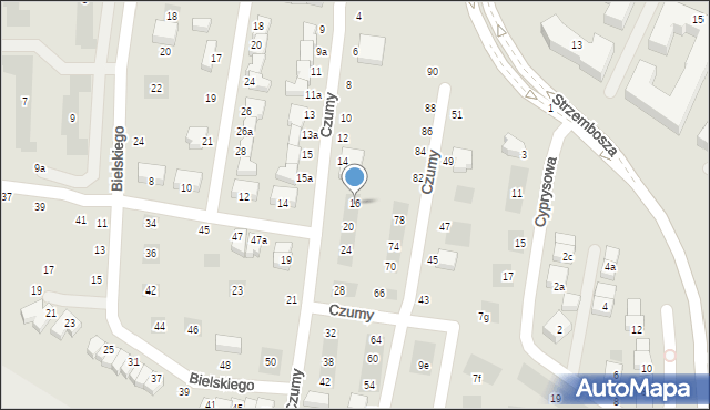 Lublin, Czumy Ignacego, 16, mapa Lublina