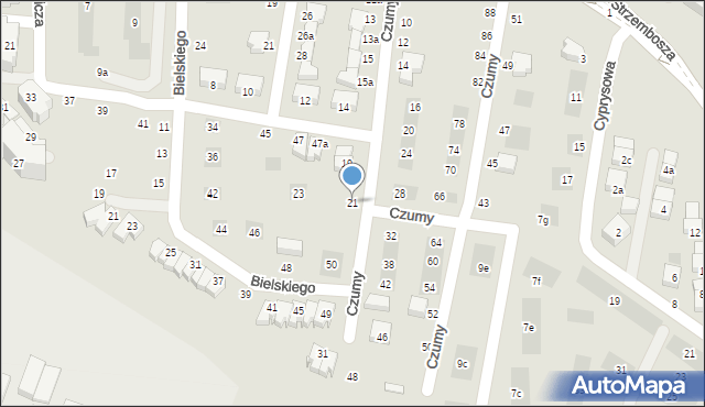 Lublin, Czumy Ignacego, 21, mapa Lublina