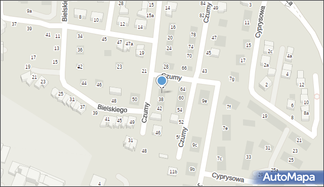 Lublin, Czumy Ignacego, 36, mapa Lublina